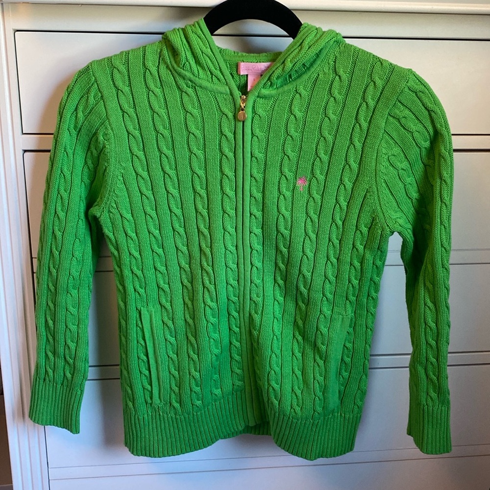 Green Lilly sweater zip-up hoodie